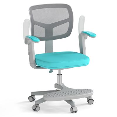 Kinder Bureaustoel met een in Hoogte Verstelbare Zitting van 41-52 cm Kinderdraaisteel met Wielen in Turquoise