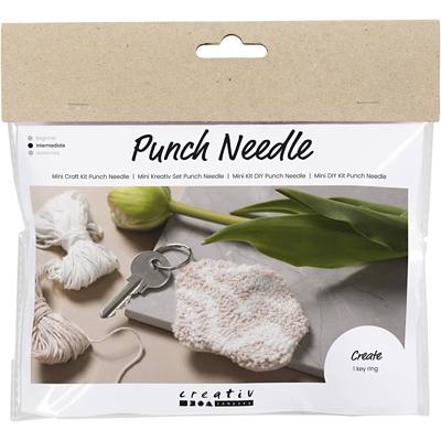 Creativ Company Mini hobbyset punch needle, sleutelhanger, beige, 1 doos