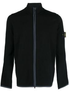 Stone Island cardigan zippé à motif Compass - Noir