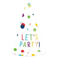 Feesthoedjes Let's Party Confetti (8st) - thumbnail