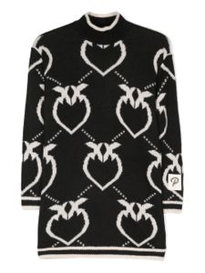 Pinko Kids robe en maille intarsia à col roulé - Noir