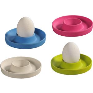 Gekleurde eierdopjes van 10 x 2 cm - 8x - Melamine - Tafel dekken - Ronde eierdoppen - Ontbijt