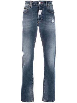 Philipp Plein jean slim à patch logo - Bleu