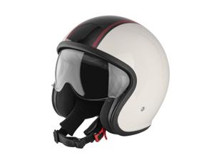 ULTIMATE SPEED Scooterhelm met vizier M (Crème/zwart)
