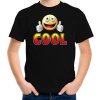 Funny emoticon t-shirt cool zwart voor kids - thumbnail