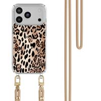 iPhone 17 Pro Max hoesje met beige koord - Golden wildcat