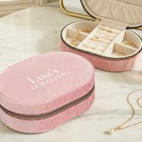 Gepersonaliseerde sieradendoos - Ovaal - Roze