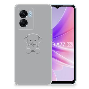 OPPO A77 | A57 5G Telefoonhoesje met Naam Grijs Baby Olifant