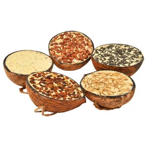 VidaXL Vogelvoer gevulde halve kokosnoten 10 st 290 g