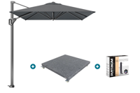 Platinum Voyager zweefparasol T1 3x2 m. - Antraciet met voet en hoes