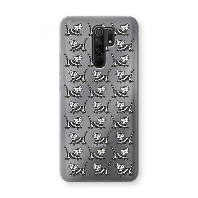 Zwarte poes: Xiaomi Redmi 9 Transparant Hoesje