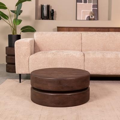 LABEL51 Ronde Salontafel 'Milly' Mangohout, 70cm, kleur Espresso