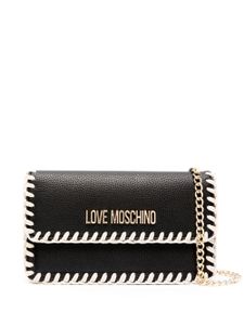 Love Moschino sac porté épaule à bords tressés - Noir