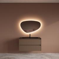 Badmeubelset BWS Riga Met Asia Wastafel Mat Zwart 100 cm Latte Boss & Wessing