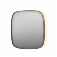 Spiegel INK SP30 100x4x100 cm incl. Indirect LED-Verlichting Rondom en Spiegelverwarming Geborsteld Koper