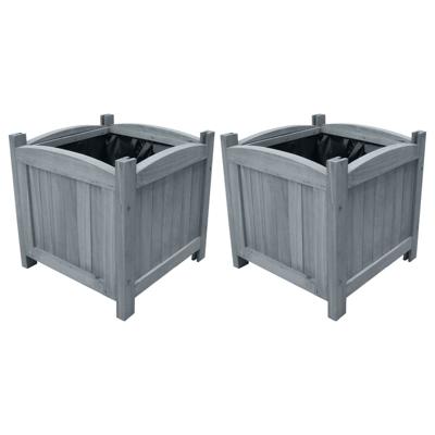 VidaXL Plantenbakken verhoogd 2 st 30x30x30 cm massief vurenhout
