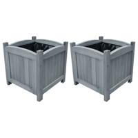 VidaXL Plantenbakken verhoogd 2 st 30x30x30 cm massief vurenhout