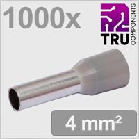 TRU COMPONENTS TC-13377212 Adereindhulzen 4 mm² Deels geïsoleerd Grijs 1000 stuk(s)