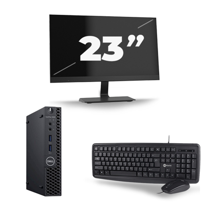 Dell Optiplex 3060 Micro USFF - Intel Core i7-8e Generatie - 16GB RAM - 256GB SSD - Windows 11 + 1x 23 inch Monitor