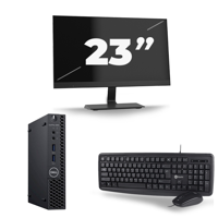 Dell Optiplex 3060 Micro USFF - Intel Core i7-8e Generatie - 16GB RAM - 256GB SSD - Windows 11 + 1x 23 inch Monitor