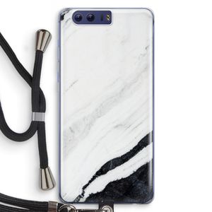 Elegante marmer: Honor 9 Transparant Hoesje met koord