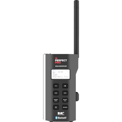 PerfectPro SOLOWORKER Bouwradio DAB+, VHF (FM) AUX, Bluetooth, DAB+, FM Stofvast Zwart
