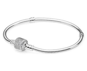 Pandora Moments 590723CZ Armband Sparkling Pave Clasp Snake Chain zilver 23 cm