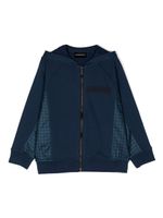 Emporio Armani Kids veste en coton à patch logo - Bleu