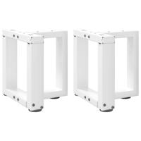 Salontafelpoten 2 st T-vormig 30x25x(30-31) cm staal wit