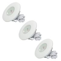 Set van 3 Pavo - Platte LED ipbouwspots met lage inbouwdiepte 12mm - 3 Watt 300 Lumen - 2700K Warm wit - Dimbaar - Rond - Meubelspot - IP44 waterdicht - Wit