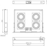 Techly I-CASE FAN-TC4 rack-toebehoren Ventilatiepaneel - thumbnail