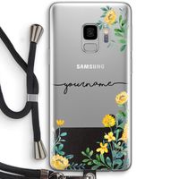 Gele bloemen: Samsung Galaxy S9 Transparant Hoesje met koord