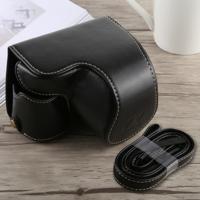 Full Body Camera PU lederen Case tas met riem voor Sony A6300(Black)
