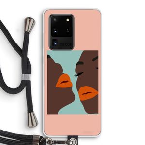 Orange lips: Samsung Galaxy S20 Ultra Transparant Hoesje met koord