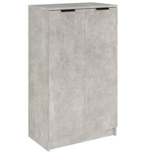 The Living Store Schoenenkast Betongrijs - 59 x 35 x 150 cm - Stevig bewerkt hout - Deuren en schappen - Stabiel blad