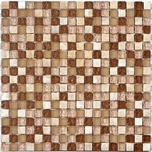 Mozaïek tegels Lagos Beige 30x30 - Vierkant Wand en vloer Glas