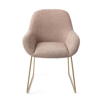 Jesper Home Kushi eetkamerstoel Stone Haze slide gold