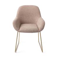Jesper Home Kushi eetkamerstoel Stone Haze slide gold