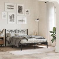 Bedframe met hoofdbord metaal zwart 140x200 cm