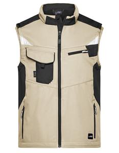 James & Nicholson JN845 Workwear Softshell Vest -STRONG- - Stone/Black - XS