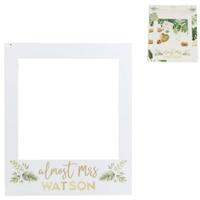 Ginger Ray fotobooth frame goudkleurig/wit 72 cm | 5 stuks