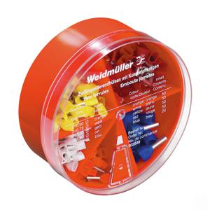 Weidmüller 9025390000 Assortiment dubbele adereindhulzen 0.5 mm², 0.75 mm², 1 mm², 1.5 mm², 2.5 mm² Deels geïsoleerd Oranje, Wit, Geel, Rood, Blauw 220 stuk(s)