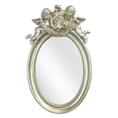 A RESIN FRAMED SILVER MIRROR