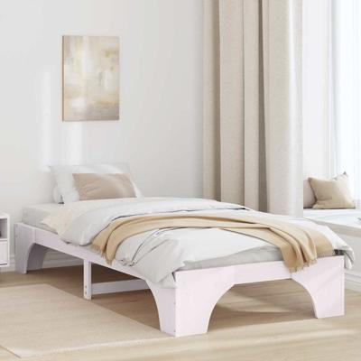 Bedframe Wit 207 x 97 x 30 cm Massief grenenhout
