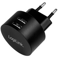 LogiLink Ladegerät USB-oplader 10.5 W 2x USB-A Zwart Binnen