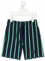 Kenzo Kids short rayé à patch logo - Bleu - thumbnail