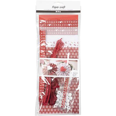 Creativ Company Creatieve mix, papier knippen, rood, wit, 1 doos