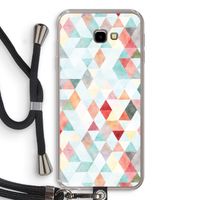 Gekleurde driehoekjes pastel: Samsung Galaxy J4 Plus Transparant Hoesje met koord