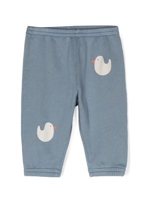 Bobo Choses pantalon de jogging en coton à imprimé graphique - Bleu
