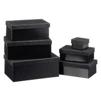 Set van 6x stuks zwarte glitter cadeaudoosjes 7-24 cm rechthoekig - thumbnail